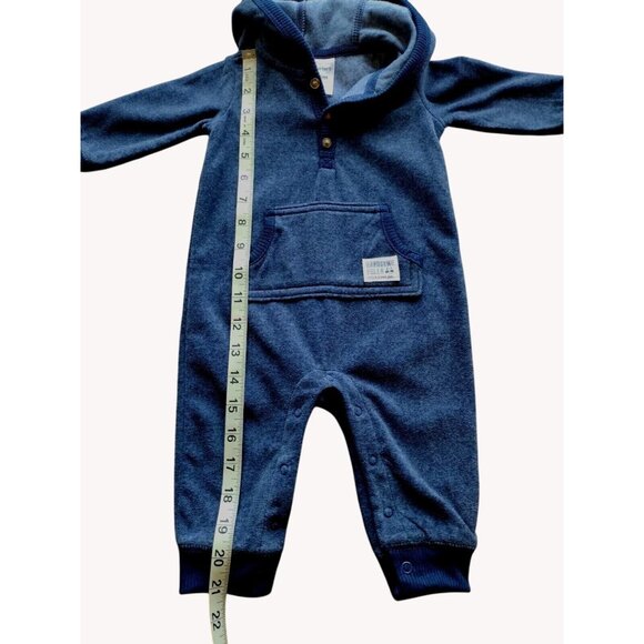 Carters One Piece Baby 6 Months Hooded Snap Bottom Kangaroo Long Sleeve Fella - Picture 5 of 10